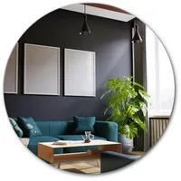 Tulup Spiegel, Blaugrau, Glas, Formgebogen, 70x70x0.4 cm, Spiegel, Wandspiegel