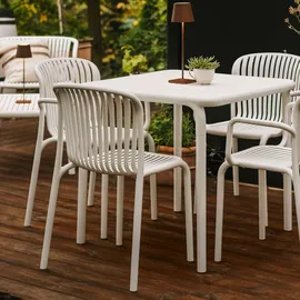 konsimo® Gartenstuhl 57,5 x 53 x 82,5 cm weiß 4 St.