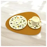 LINDDNA Tischset Hippo L Curve Leder Gelb Curry (Large)