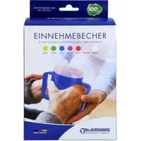 Dr. Junghans Einnehmebecher mit Griff und 2 Deckeln 4/12 mm rot 1 St.