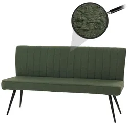 Sitzbank MCW-K16, Esszimmerbank Bank Polsterbank, Rückenlehne Stoff/Textil Bouclé Metall 160cm ~ grün