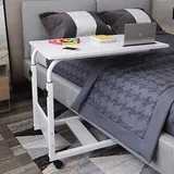 Beistelltisch, mobiler Betttisch, Laptoptisch mit Rädern, medizinischer Stuhl/Betttisch Sofa-Beistelltisch für Wohnzimmer tragbarer Schreibtisch Tabletttisch, höhenverstellbar, für Mahlzeiten, Arbeit