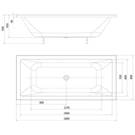 a&n&a aQualine NISA Rechteckbadewanne 180 x 80 cm (MPNR nicht verfügbar)