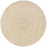 benuta pure Juteteppich, Creme, Beton Optik, Rund, 80x80 cm Gots, für Fußbodenheizung geeignet, Teppiche & Böden, Teppiche