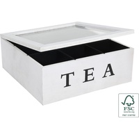 Neuetischkultur Teebox mit 9 Kammern Holz weiß