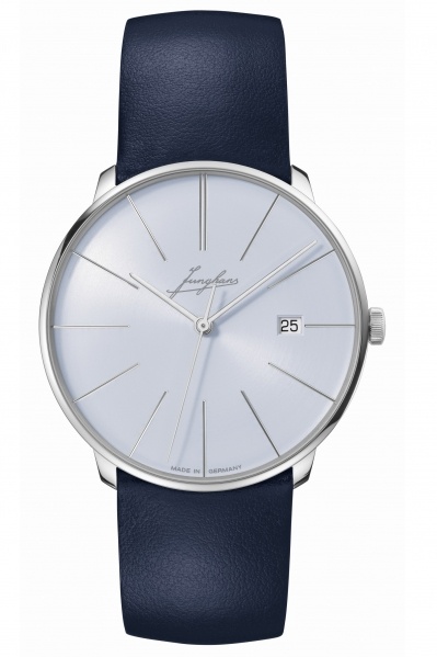 Junghans -Meister fein Automatik Signatur Herrenuhr Blau Saphirglas 40mm- 027/4359.00