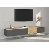 OTTO home ISEO Lowboard 200 cm Grau Holzwerkstoff