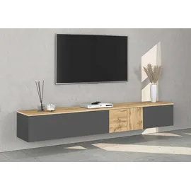 OTTO home ISEO Lowboard 200 cm Grau Holzwerkstoff