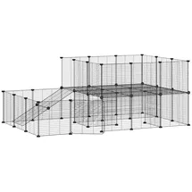 vidaXL Kleintierkäfig 44-tlg. 35 x 35 x 35 cm schwarz