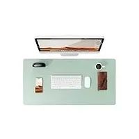 Pengchang Schreibtischunterlage aus Leder | Computermatte for Schreibtisch| Großes Mauspad und Tastaturmatte | Schreibtischschutz for das Büro(Pale Green,60x35 cm)