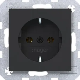 Hager Schuko-Steckdose nachtschwarz matt 2 St.