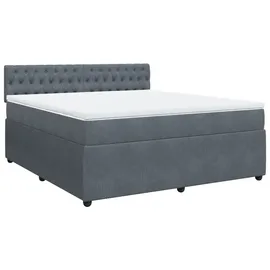 vidaXL Boxspringbett 180 x 200 cm Dunkelgrau