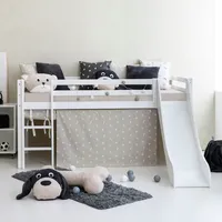 Hoppekids Hochbett »«Pets Silbergrau»«, Rutsche & Vorhang Grau und viel Auswahl weiß