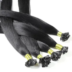 hair2heart Bonding Extensions Echthaar #2/0 Schwarz 0,5g Haarextensions 25 ct Schwarz Damen 