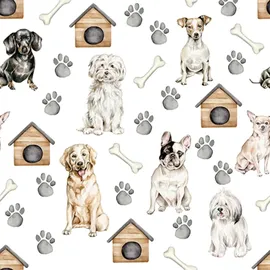 Ti-Flair 20 Servietten Papier 33x33cm 3-lagig hochwertige Einweg Papierservietten Hunden Tiere Motiv Geburtstagsservietten Motivservietten Lunchservietten Bunt