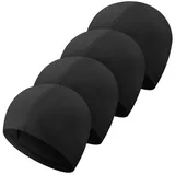 Halinuia 4 Stück Unisex Badekappen, Stoff Badekappen elastische Schwimmhaube rutschfeste Schwimmkappe Badehaube für langes und kurzes Haar