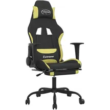 vidaXL Gaming-Stuhl mit Massage & Fußstütze Schwarz und Hellgrün