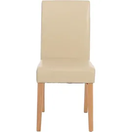 Mendler 4er-Set Esszimmerstuhl Littau Kunstleder creme