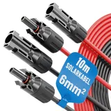 ABSINA 2X Solarkabel 6mm2 10m H1Z2Z2-K schwarz & rot - PV Kabel