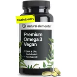 Premium Omega 3 Vegan – 60 Kapseln – 2000mg Algenöl, 800mg DHA und 400mg EPA pro Tagesdosis – Omega-3 für Veganer – hochdosiert, ohne unnötige Zusätze – in Deutschland produziert & laborgeprüft