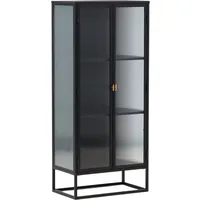 VCM Garis Vitrinenschrank 2 Glastüren Schwarz
