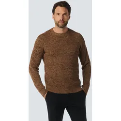 Rundhalspullover NO EXCESS "No Excess Farbiger Rippenpullover" Gr. S, braun Herren Pullover