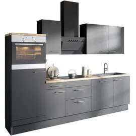 OPTIFIT Küchenzeile Optikoncept 270 cm Anthrazit