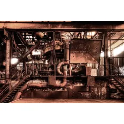 Fototapete PAPERMOON "Vintage Carlshuette", bunt, B:4,50m L:2,80m, Vlies, Tapeten