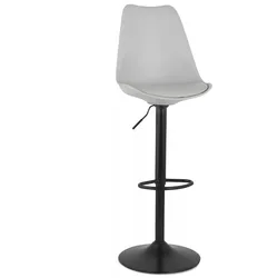 Verstellbarer Barhocker mit Rückenlehne aus Metall Kunststoff | Bequemer Drehstuhl mit Höhenverstellung | Modernes Design | Kadima Design