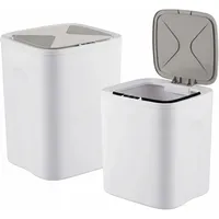 Relaxdays Mülleimer 16 l Creme/Grau