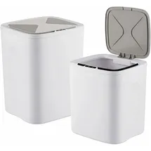 Relaxdays Mülleimer 16 l Creme/Grau