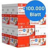 print24 Druckerpapier Kopierpapier 100000 Blatt A4 80g Hochweiß PEFC-Zertifikat