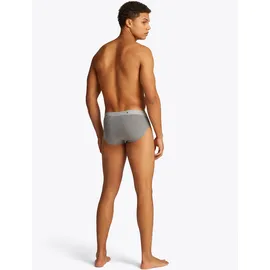 Tommy Hilfiger Slip "3P BRIEF DTM", Herren, Gr. L (52), 3 Stk., mid hthr, blck, th wht, Jersey, Obermaterial: 95% Baumwolle, 5% Elasthan, TOMMY HILFIGER UNDERWEAR, unifarben, körpernah, Unterhosen Slip, mit Logo-Elastikbund