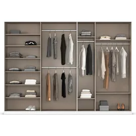 Rauch »Kleiderschrank Schrank Garderobe AGORDO TOPSELLER Schlafzimmer«, (in zwei Griff-Farben mit Dekor- oder Hochglanzfront), durchdachte Innenausstattung, in 6 Breiten und 2 Höhen MADE IN GERMANY, grau (seidengrau), B:315cm H:229cm T:54cm,