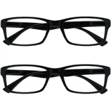 OPULIZE The Reading Glasses CompanyDie Lesebrille Unternehmen Schwarz Leser Wert 2er-Pack Designer Stil Herren Frauen RR92-1 +1,00