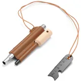 JIEYUCHU Feuerstahl Feuerstein, Feuerstahl mit Handmade Griff, Feuerstarter Set für Outdoor Survival Camping, Feuerstein für Outdoor, Survival, Bushcraft