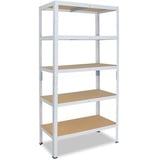 shelfplaza® HOME 180x80x40cm Schwerlastregal in weiß mit 5 Böden