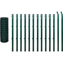 vidaXL Eurozaun 250 x 80 cm Grün/Stahl