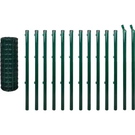 vidaXL Eurozaun 250 x 80 cm Grün/Stahl