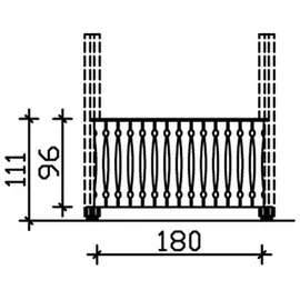 SKANHOLZ Brüstungsgeländer Balkonschalung 180 cm Länge 96 cm Höhe Grau