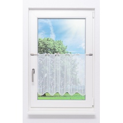Scheibengardine Plauener Spitze - Baum "(BxH) 16,2cm * 50cm" weiß/Weiß