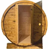 Casa Padrino Luxus Außensauna Naturfarben / Anthrazit 190 x 220 cm - Massivholz Gartensauna - Beige/Grau