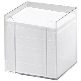 Folia Zettelbox transparent inkl. 700 Notizzettel weiß