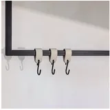 metallbude Garderobenhaken S-Haken 3er Set Beige/Schwarz