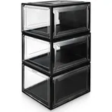 Yorbay Schuhbox, 3Er Set, Stapelbarer Schuhorganizer, Kunststoffbox Mit Durchsic