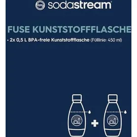 Sodastream Flasche Kunststoff 0,5 L Fuse DWS gelb grün 2 Stück