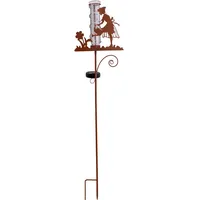 NÄVE LED-Solar-Erdspieß Regenwassermesser Braun 95 cm