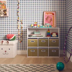 Aufbewahrungsmöbel für Kinder mit 7 Fächern und 6 Boxen aus Pflanzenfasern - Camille