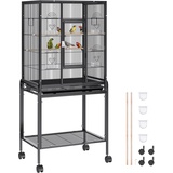 VEVOR Vogelvoliere 61x43x137cm Vogelkäfig aus Q195-Kohlenstoffstahl Vogelhaus für 2-3 mittelgroße bis große Vögel Voliere mit Schloss Vogelheim Vogelbauer