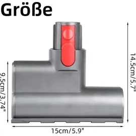 RUKHOOL mini Turbinendüse für Dyson V7 V8 V10 V11 V15 Bürste Ersatzteile Bürstenrolle für Sofa, Autositz, Sessel, entfernt Milben und Allergene